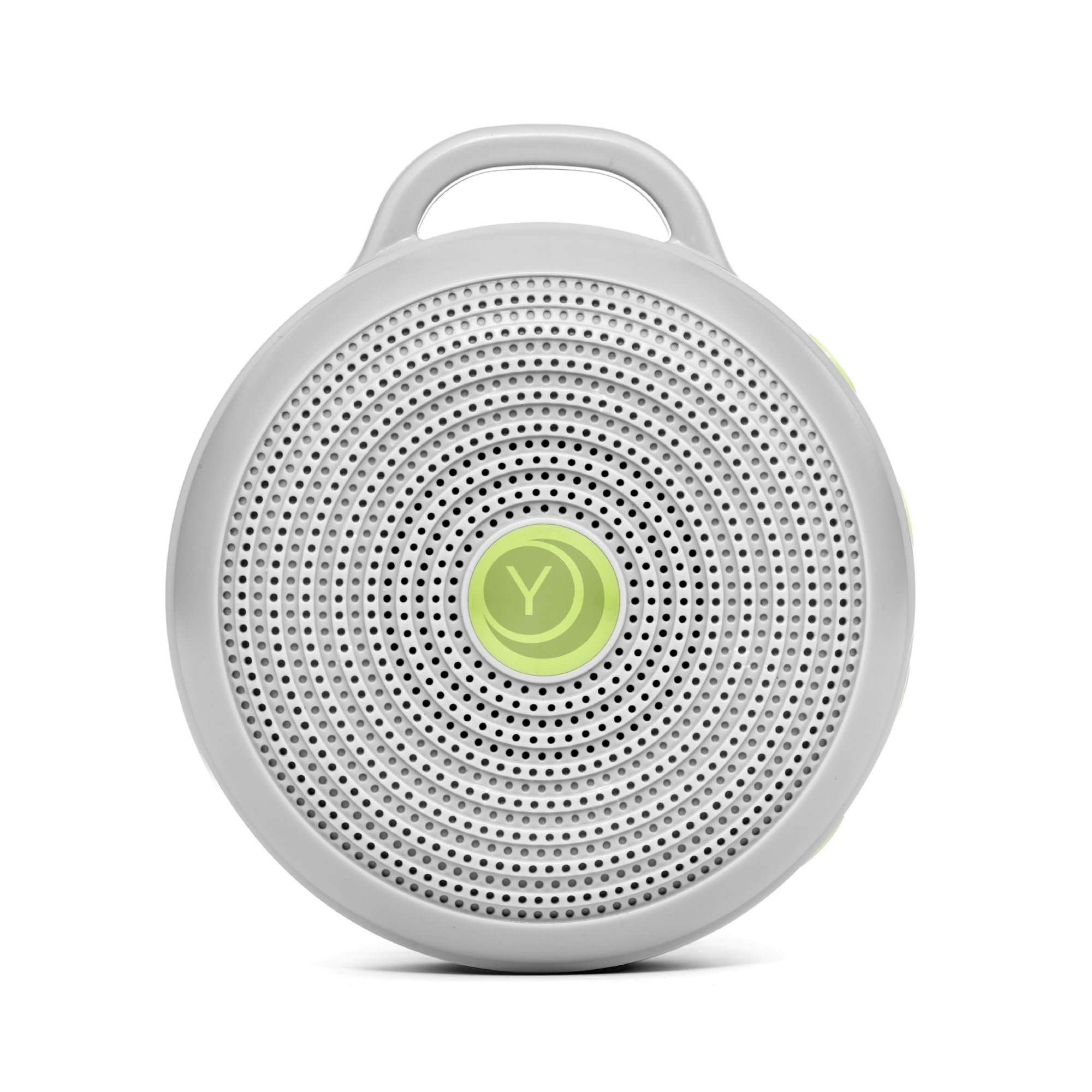YOGASLEEP Hushh frontal con clip mostrando portabilidad y fijación segura