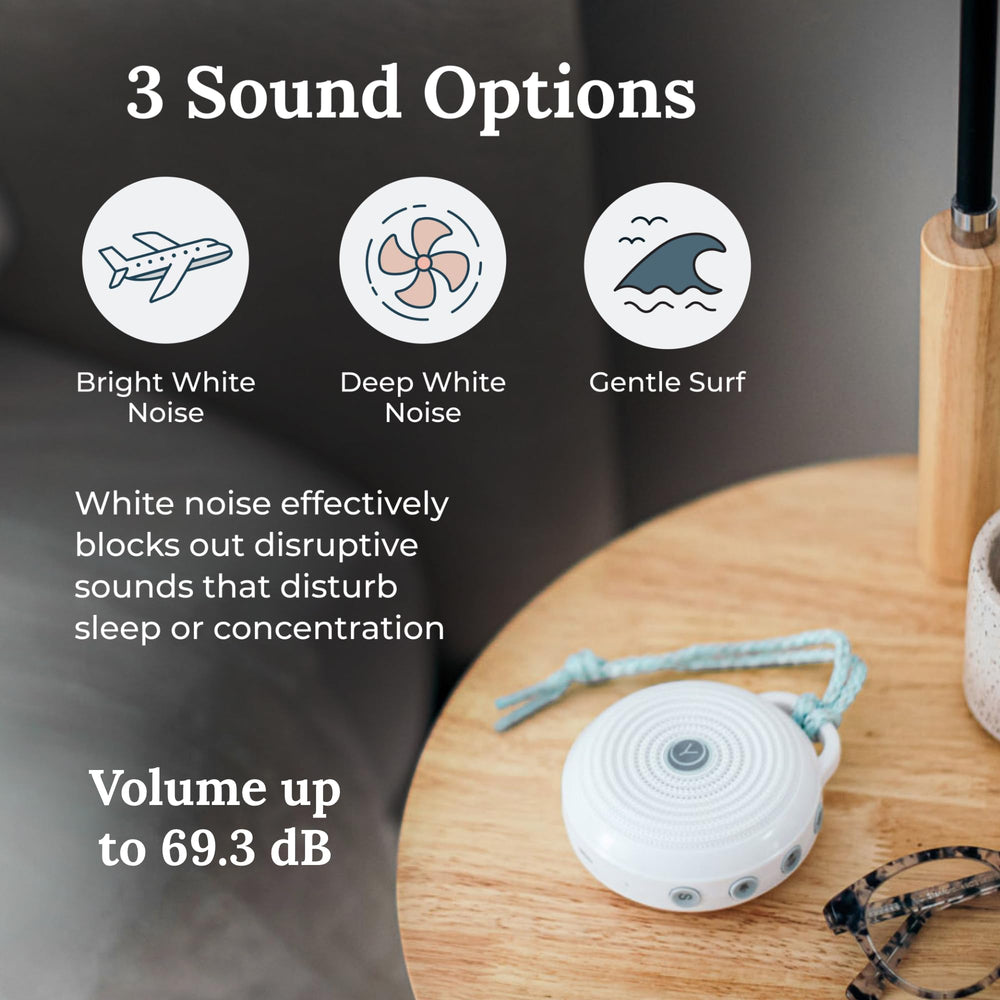 YOGASLEEP Rohm en mano para mostrar tamaño portátil y conveniencia