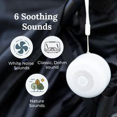 YOGASLEEP Travel Mini enfoque en botones y control de volumen para uso simple