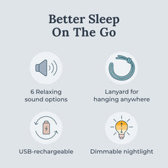 YOGASLEEP Travel Mini en la palma de la mano para confirmar tamaño portátil