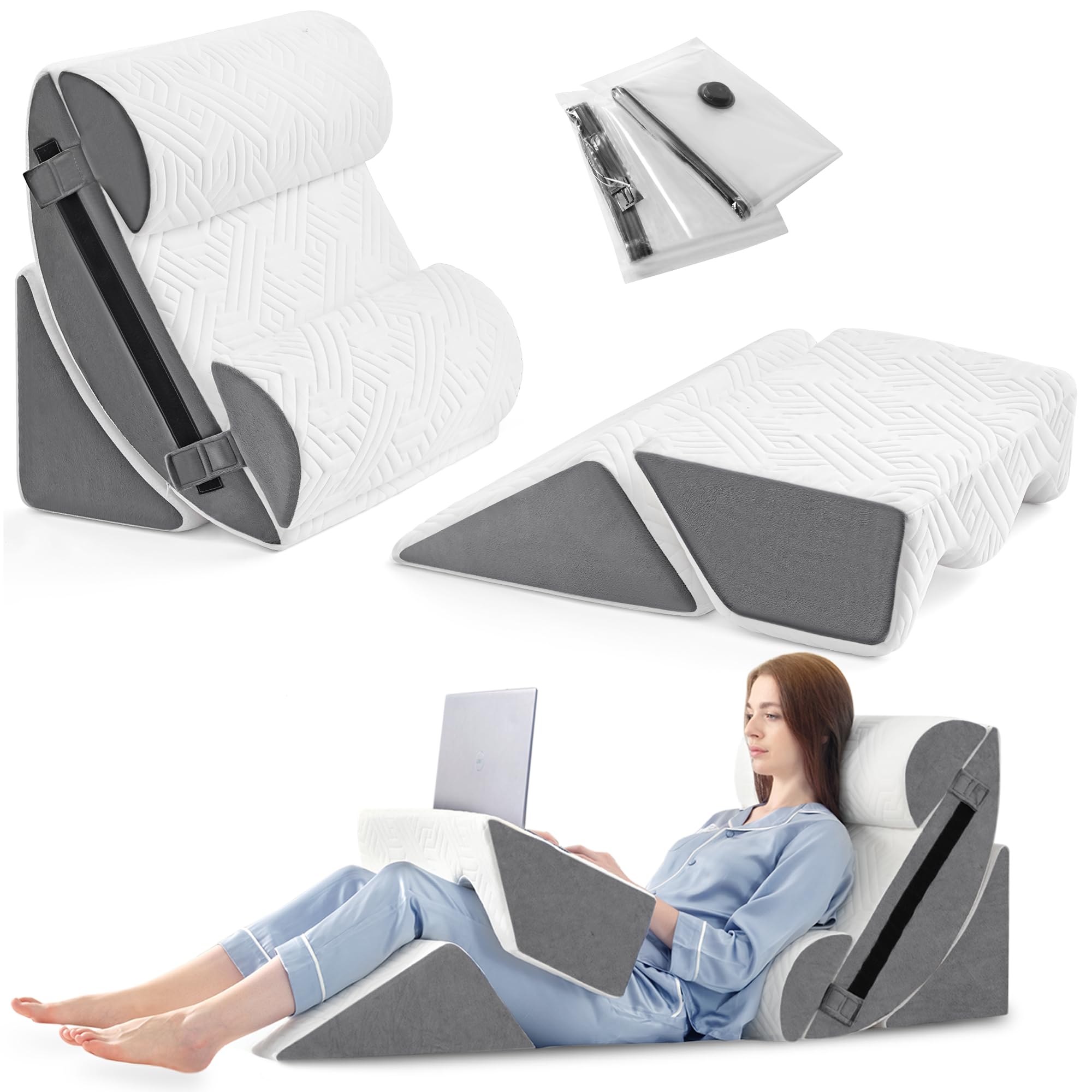 Yojoker vista frontal del set de 6 cuñas con soporte ajustable y confort