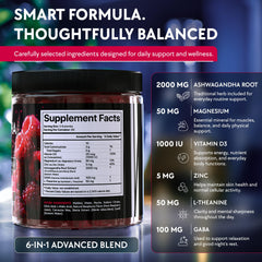 Ingredientes activos listados junto a gominolas YOLOBALANCE para mostrar composición equilibrada