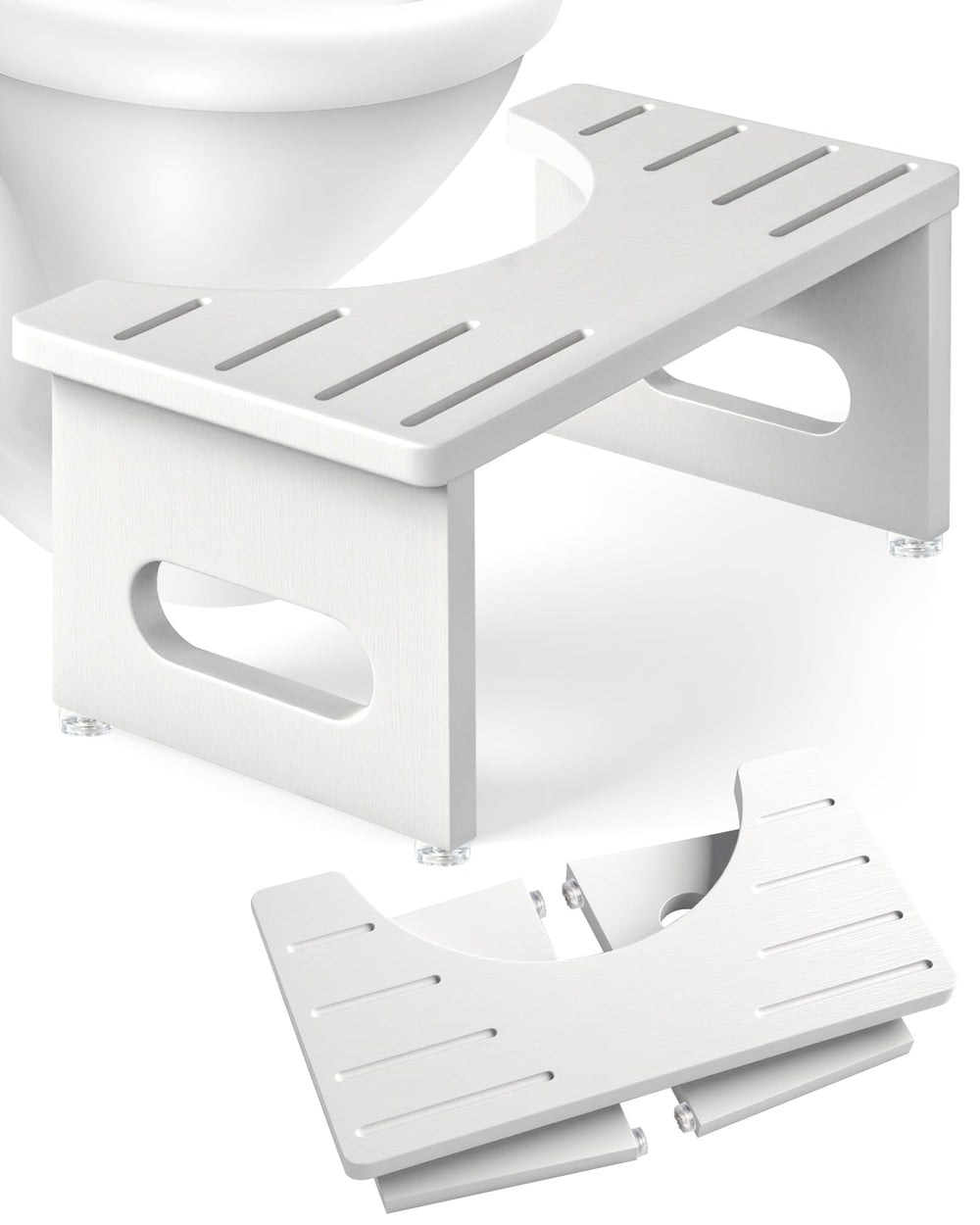 YOSE vista frontal del taburete de bambú, solución ergonómica y elegante