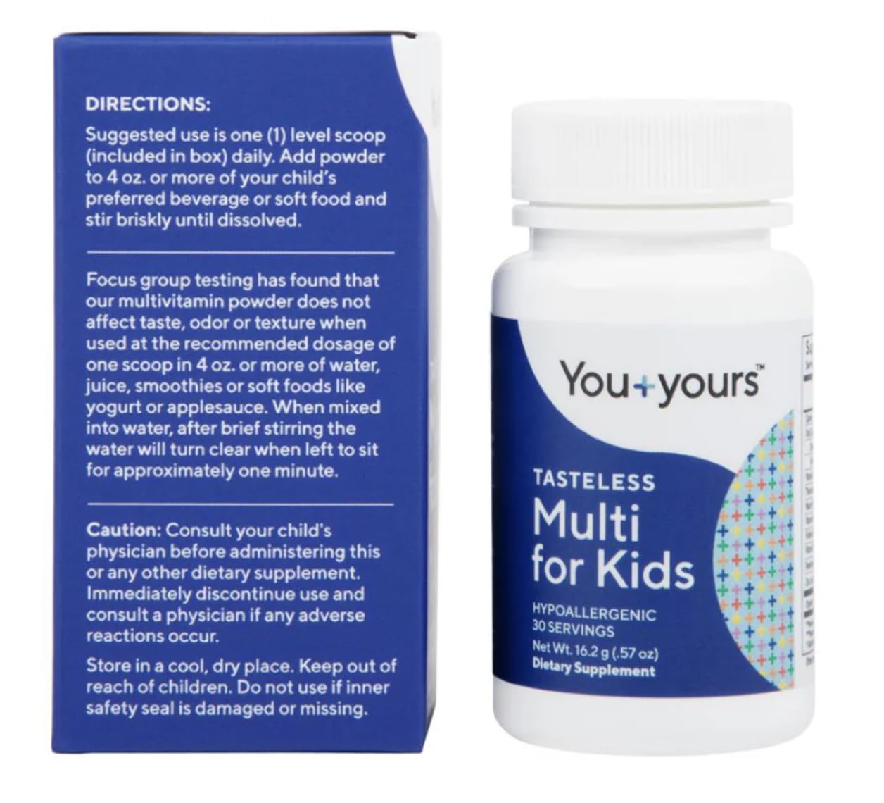You+yours etiqueta nutricional del producto, muestra ingredientes clave y transparencia