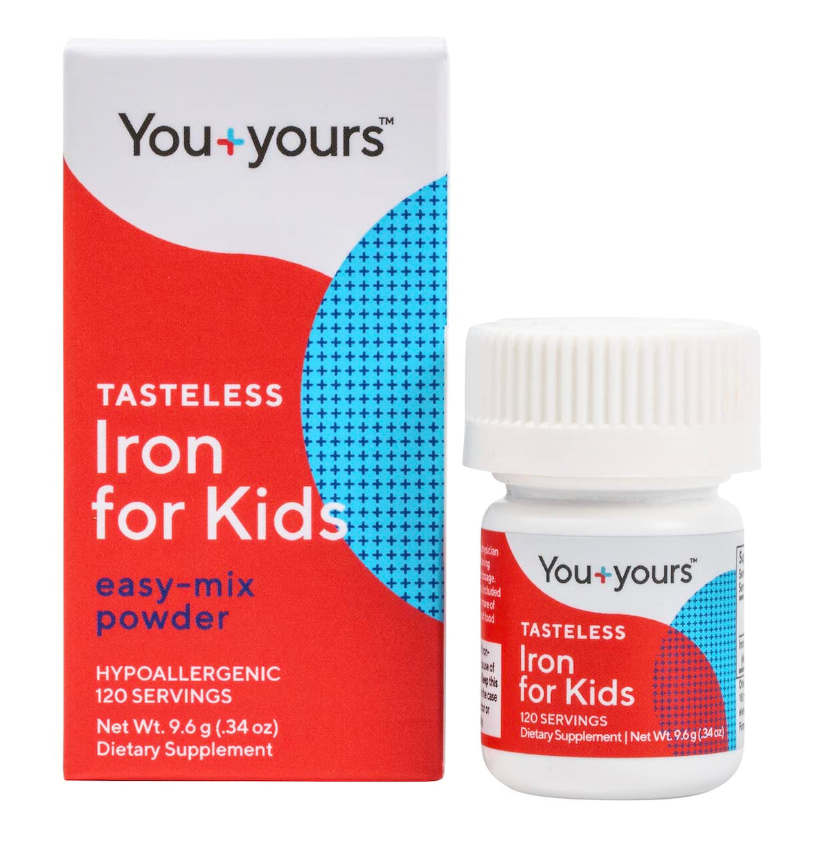 You+yours frasco frontal mostrando etiqueta clara y 120 porciones