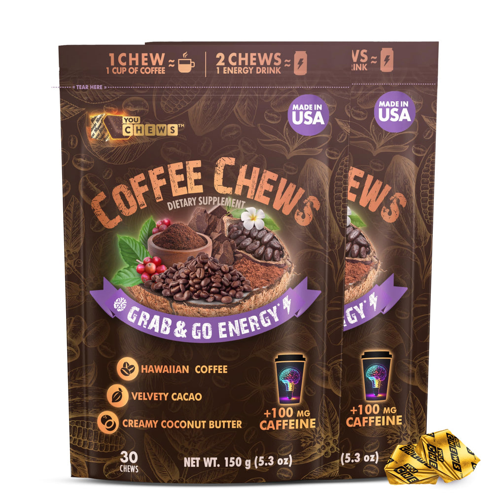 YouChews envase frontal mostrando diseño y información, conveniencia inmediata