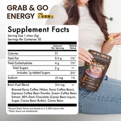 YouChews ingredientes reales: café Kona y cacao para sabor intenso