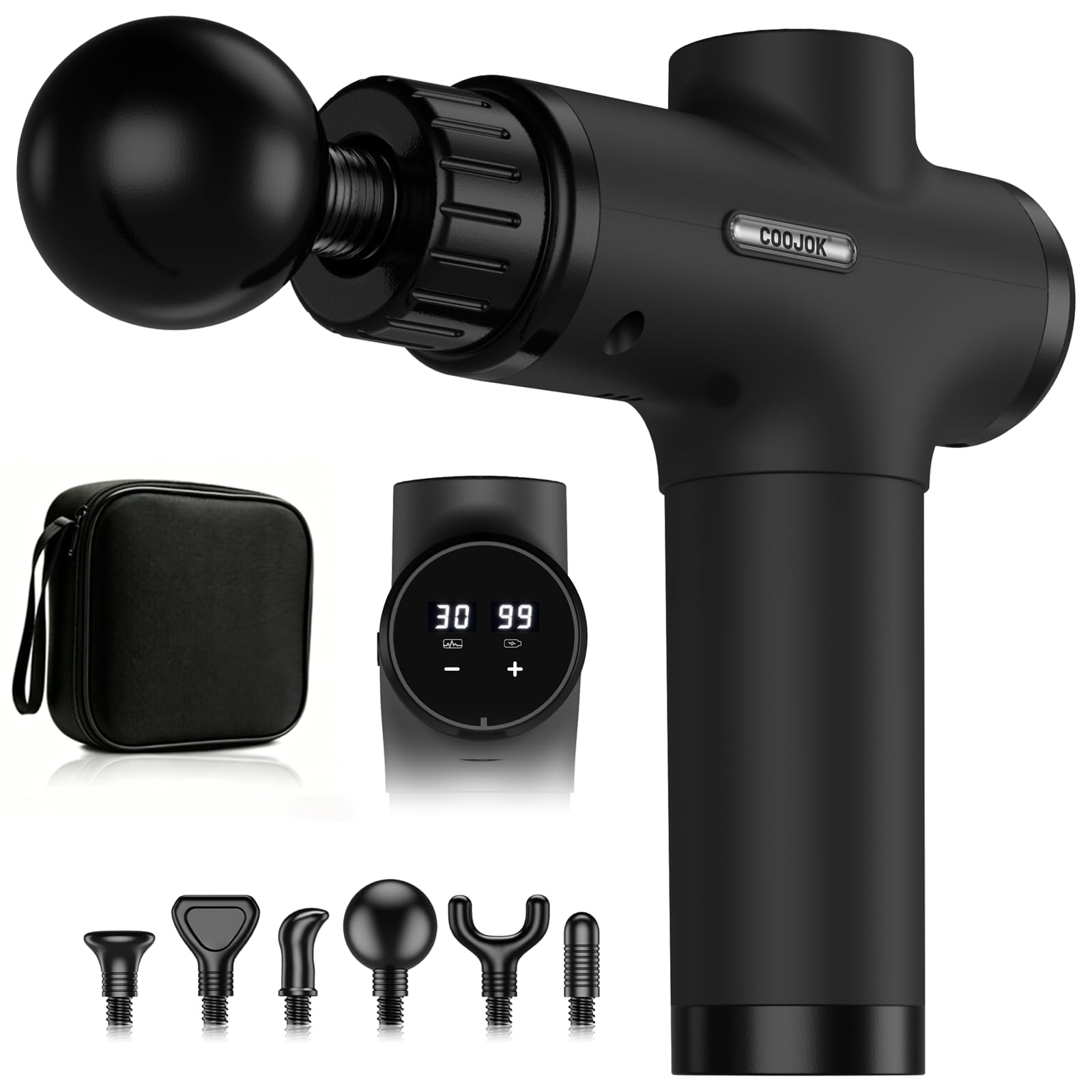 Youdgee vista frontal del masajeador, diseño ergonómico y fácil agarre
