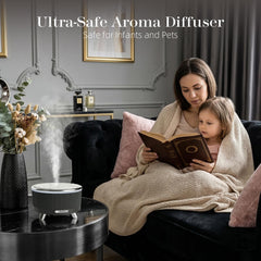 YOUENKITY difusor emitiendo niebla fina que humidifica y aromatiza eficientemente