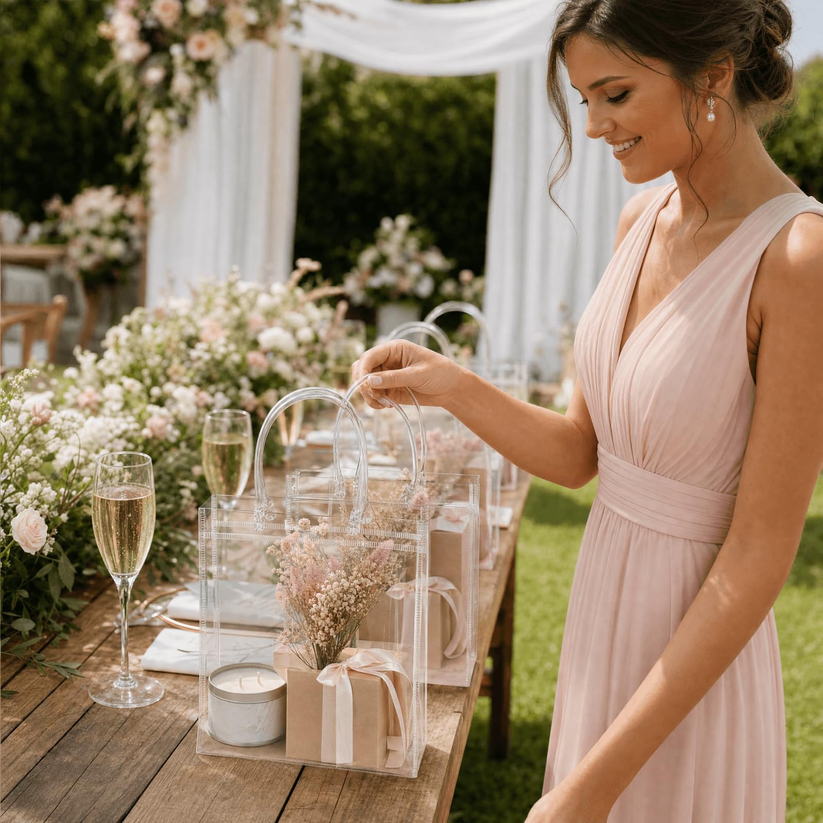 Youeon bolsas decoradas para fiestas mostrando personalización fácil