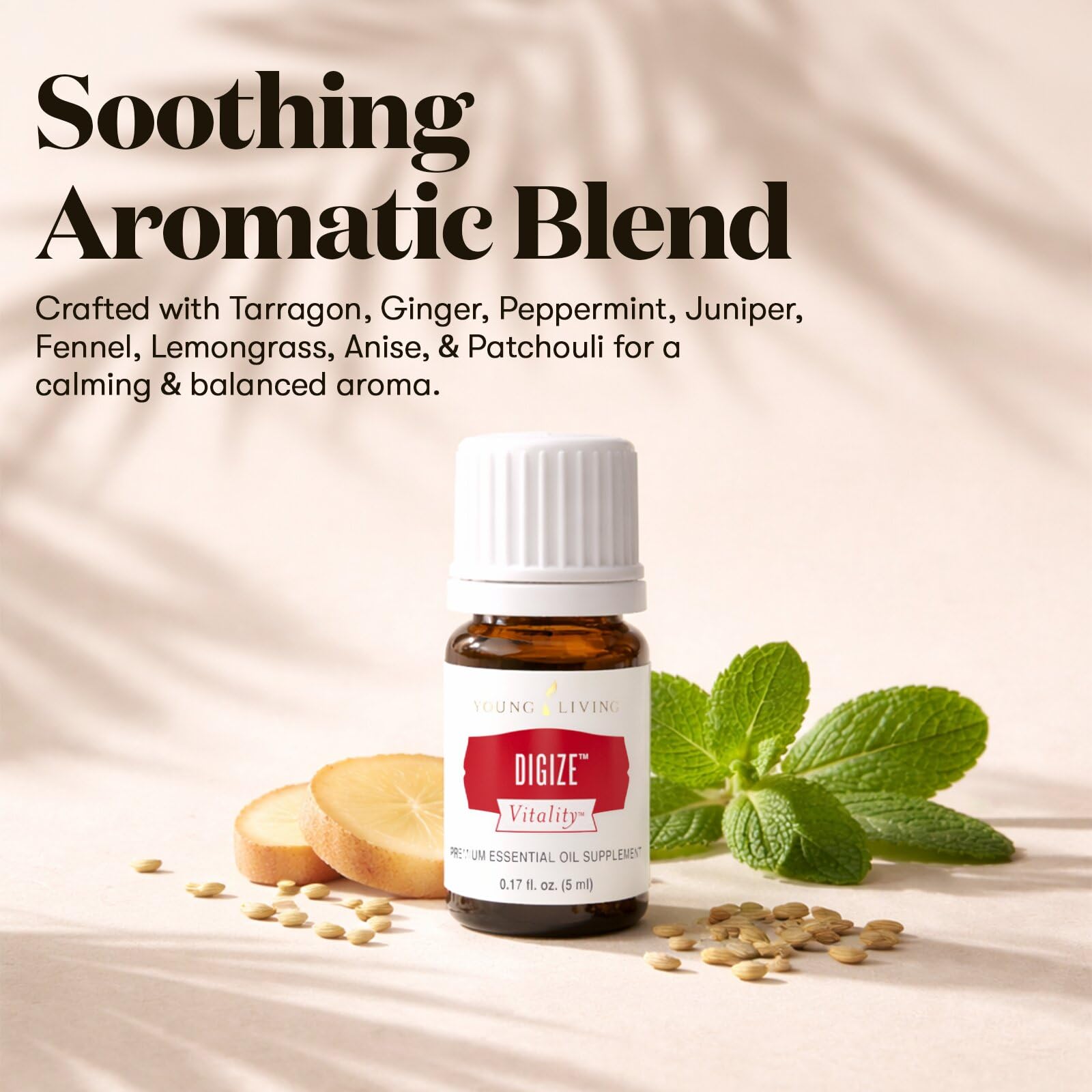 Young Living DiGize detalle del gotero con aceite, facilita medición precisa