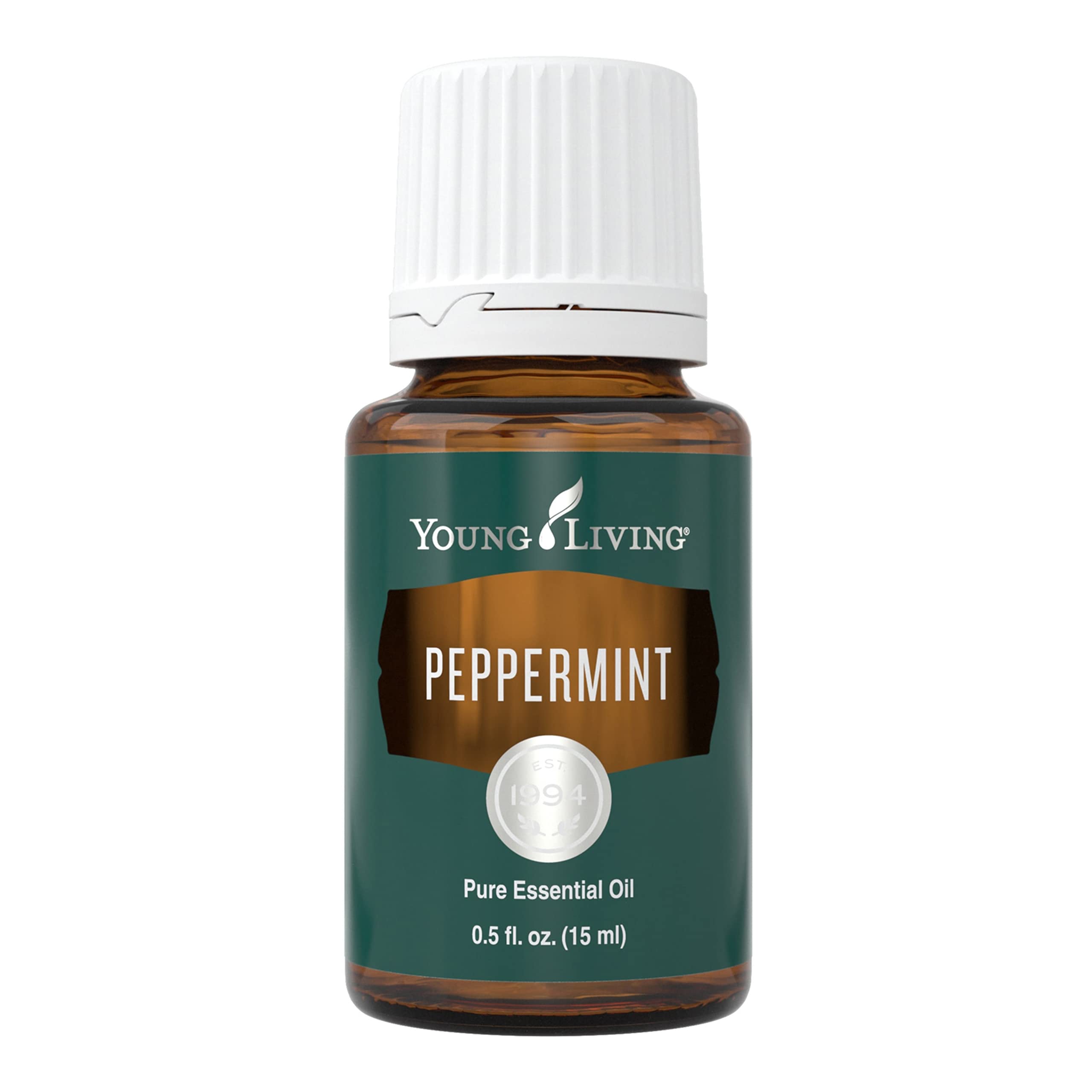 Young Living menta vista frontal con etiqueta clara y fresco aroma