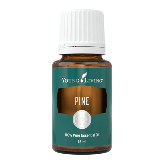 Young Living Pine Essential Oil bottle pour for a crisp woodsy room aroma.
