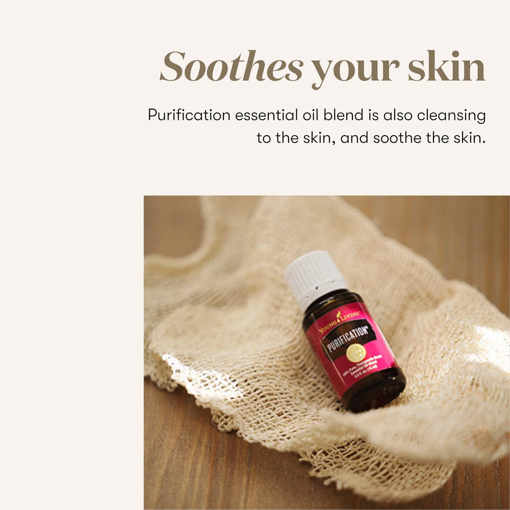 Ropa doblada perfumada con Young Living Purification para telas limpias