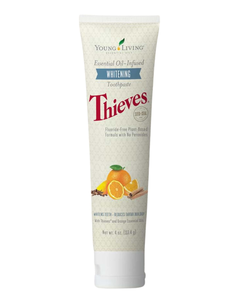 Young Living tubo frontal mostrando etiqueta y beneficios visibles