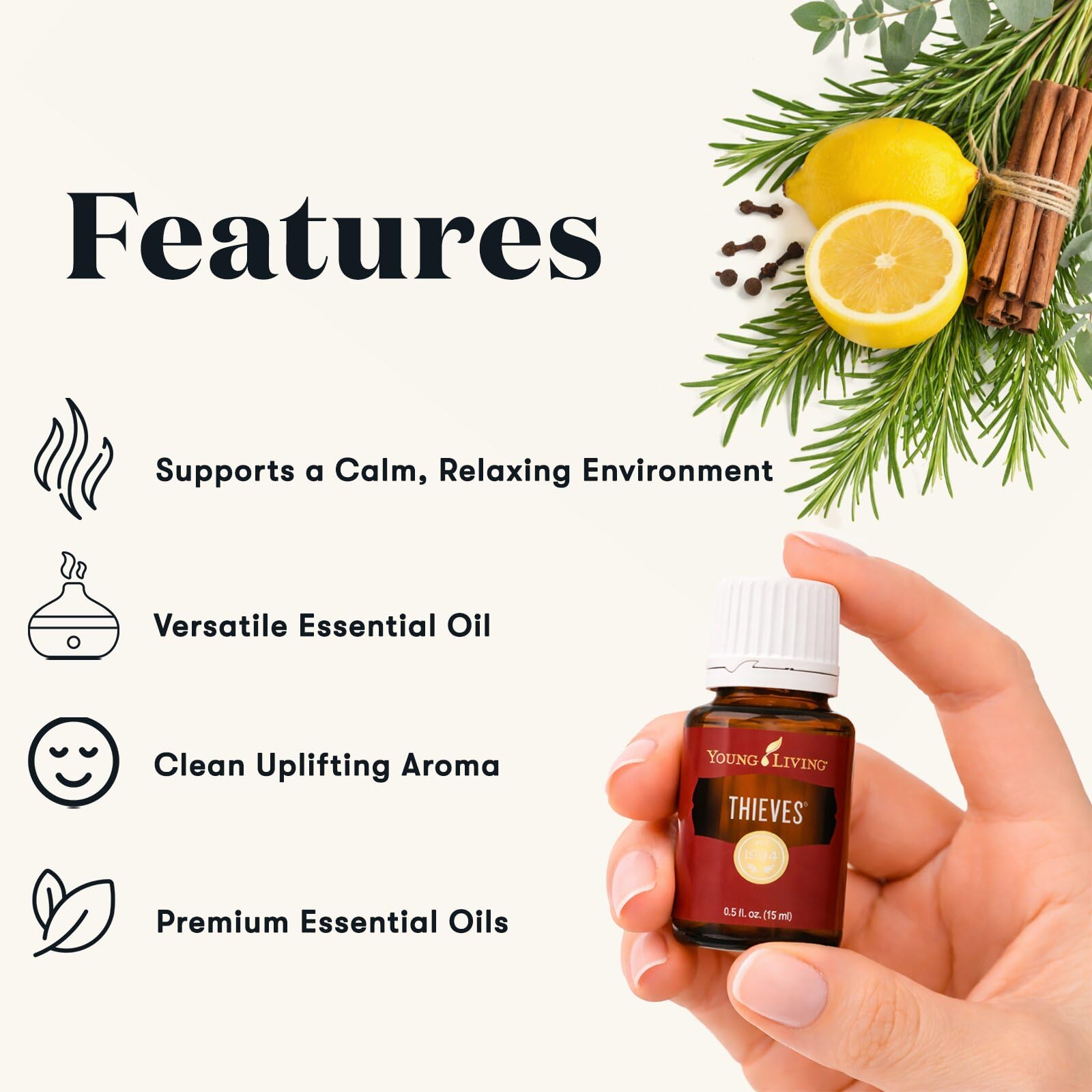 Young Living textura del aceite en la mano mostrando pureza y brillo