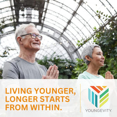 Youngevity envase abierto con 120 tabletas para suministro mensual
