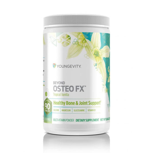 Youngevity envase frontal que muestra el producto y facilidad de uso