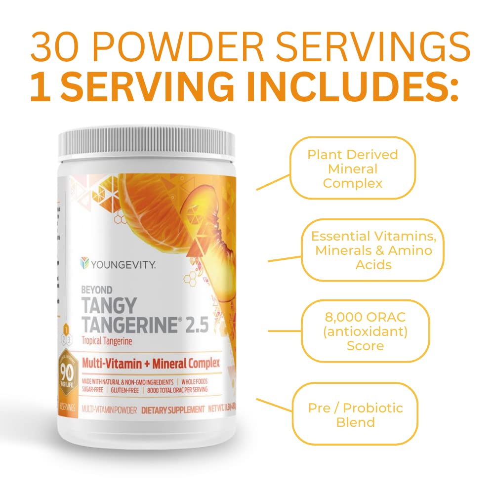 Youngevity etiqueta nutricional legible, detalle de vitaminas y minerales clave