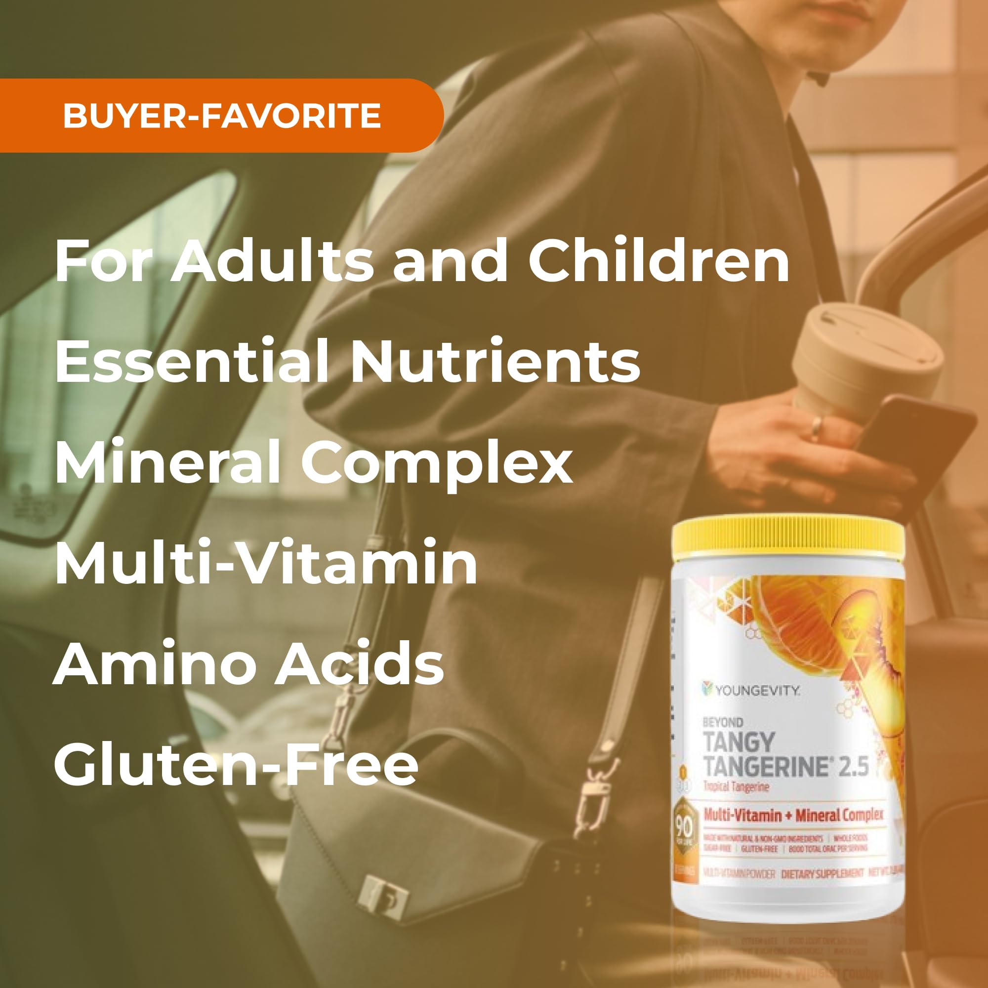 Youngevity cuchara con porción para comparar tamaño y control de dosis
