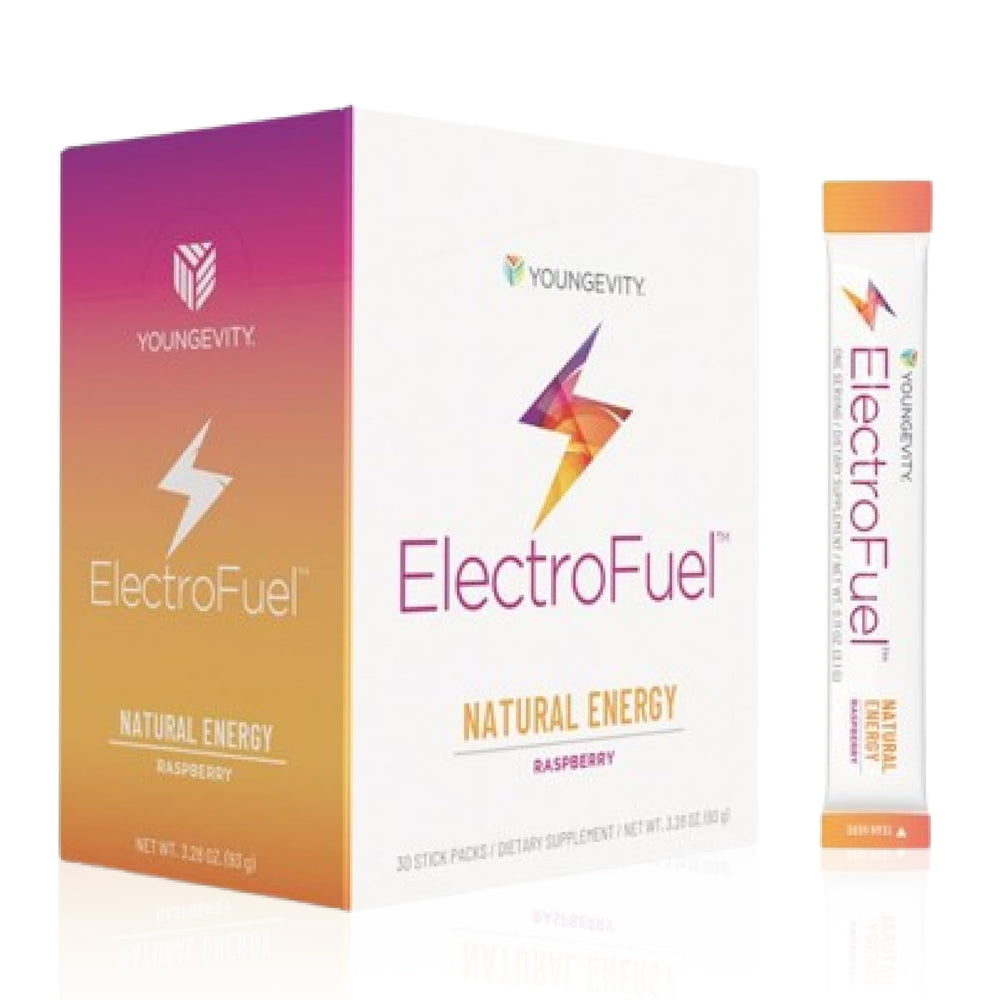Youngevity empaque frontal mostrando 30 sticks y diseño atractivo