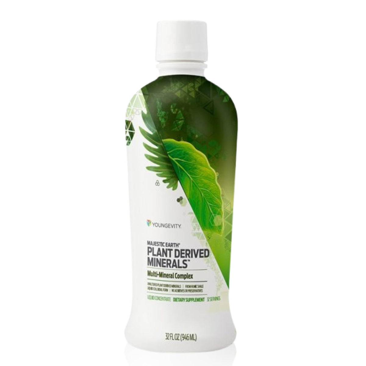 Youngevity frasco frontal mostrando la etiqueta legible y claridad del producto