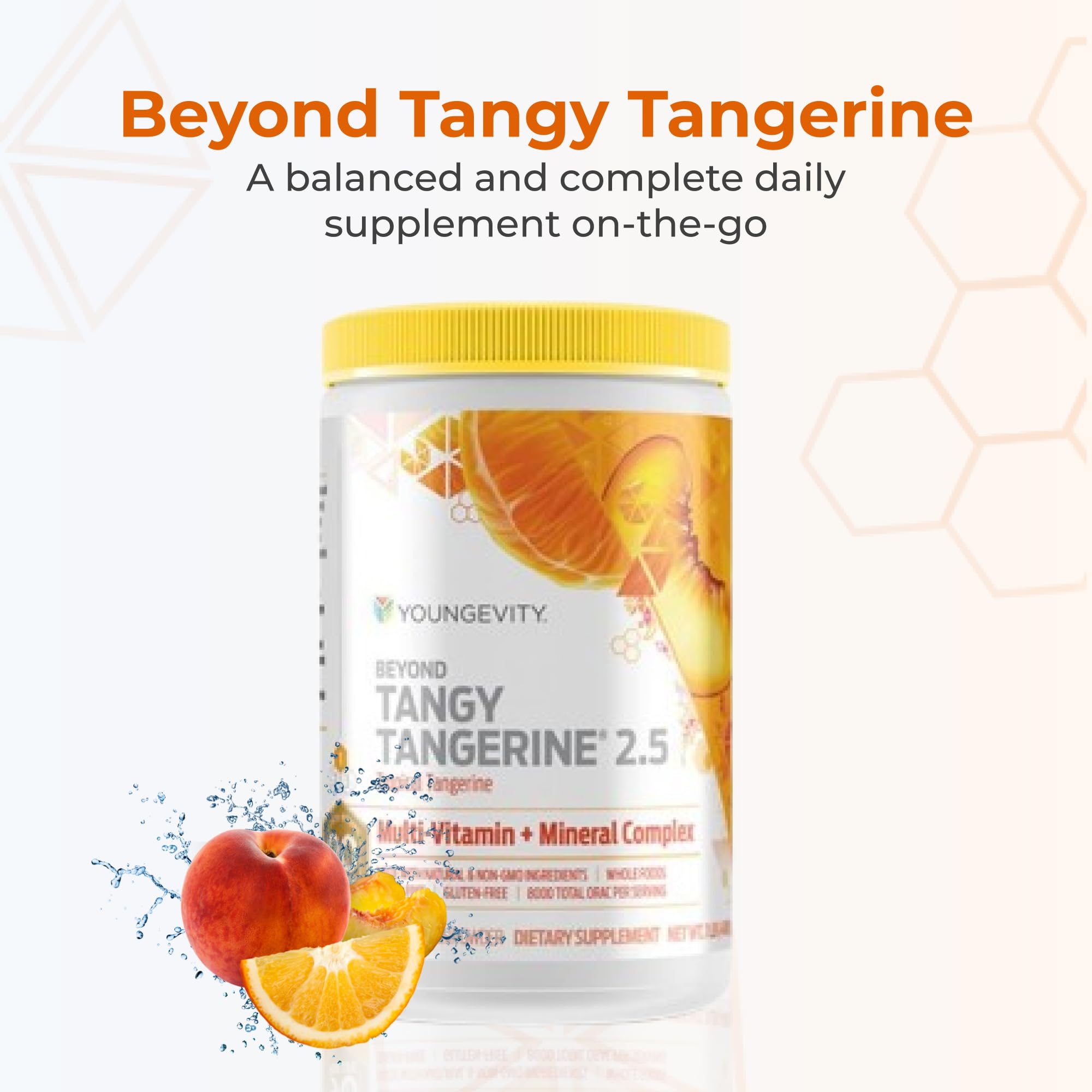 Youngevity polvo servido en vaso, preparación rápida y bebida lista