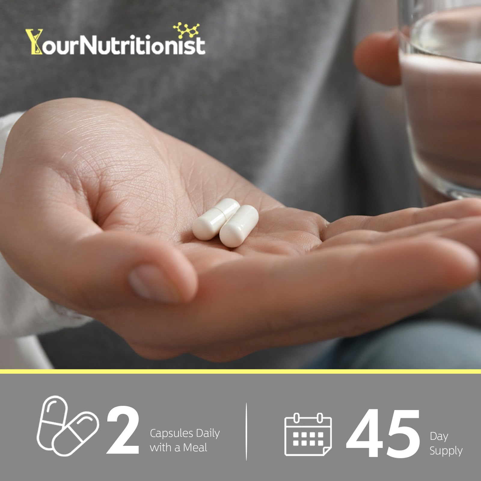 Your Nutritionist frasco en escena deportiva que sugiere apoyo para actividad física
