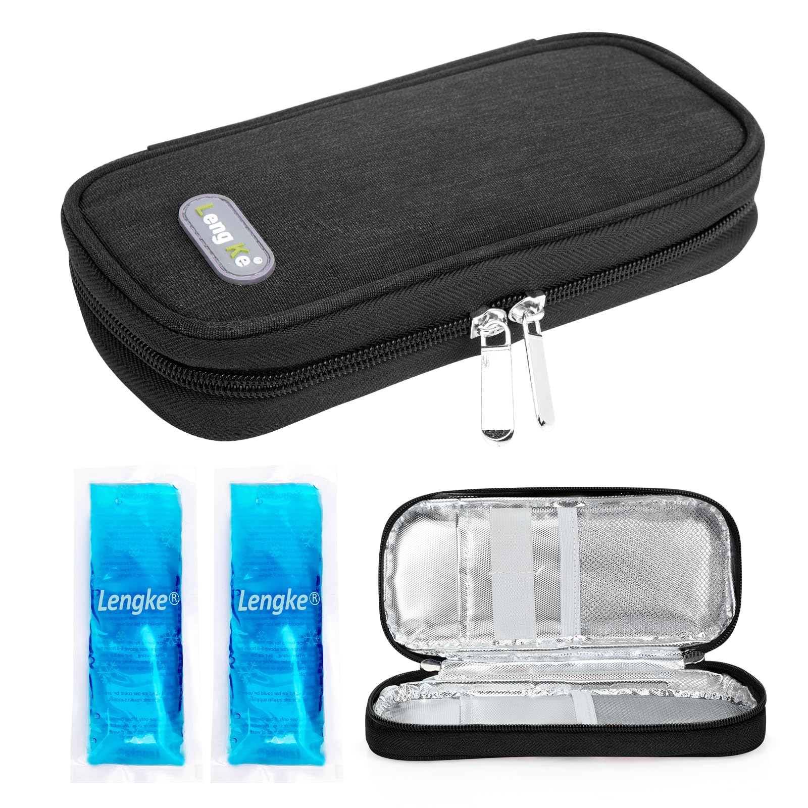 YOUSHARES estuche frontal negro mostrando tamaño compacto y protección
