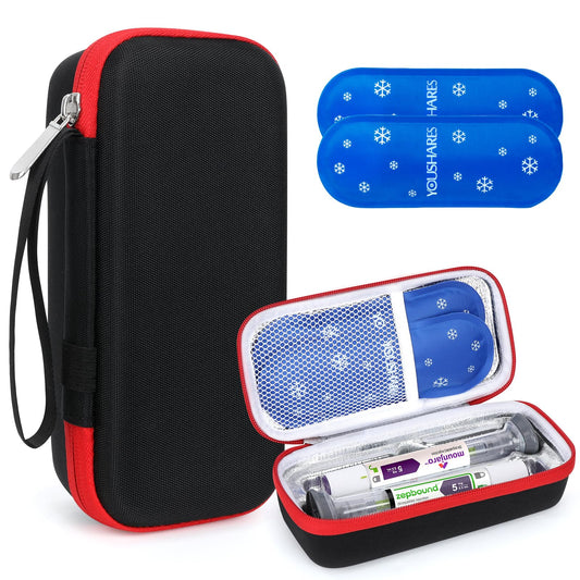 YOUSHARES estuche frontal cerrado mostrando protección y transporte cómodo
