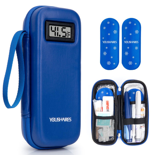 YOUSHARES estuche frontal mostrando diseño compacto y cierre seguro