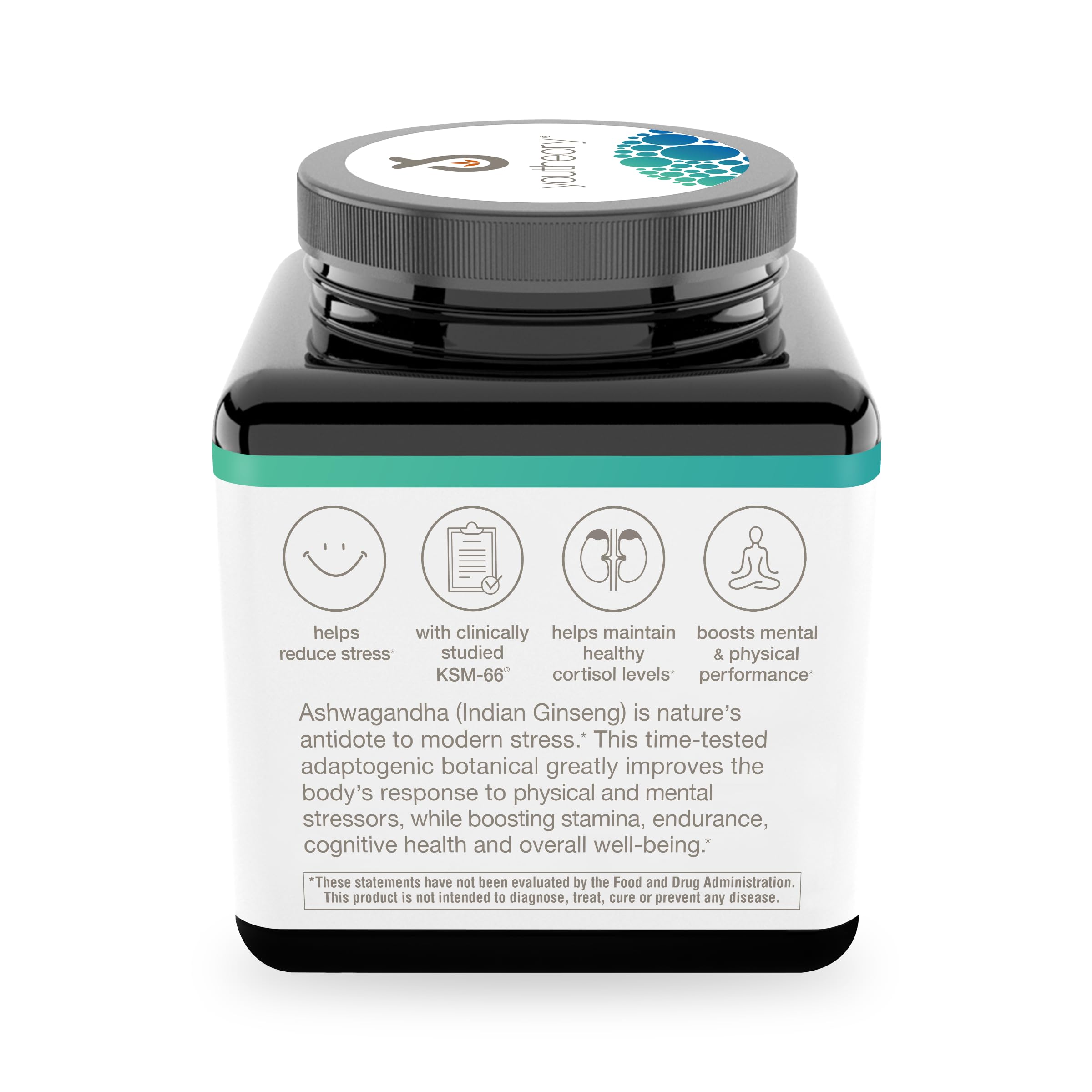 Youtheory Ashwagandha sello GMP y certificaciones, demuestra control de calidad