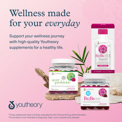 Youtheory caja abierta mostrando varios sobres para uso continuo