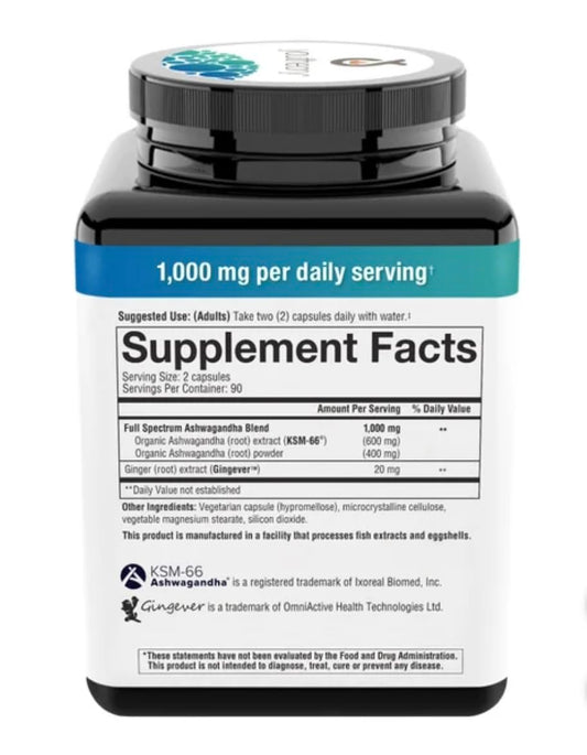 Youtheory etiqueta detallada con ingredientes y concentración KSM-66, transparencia informativa