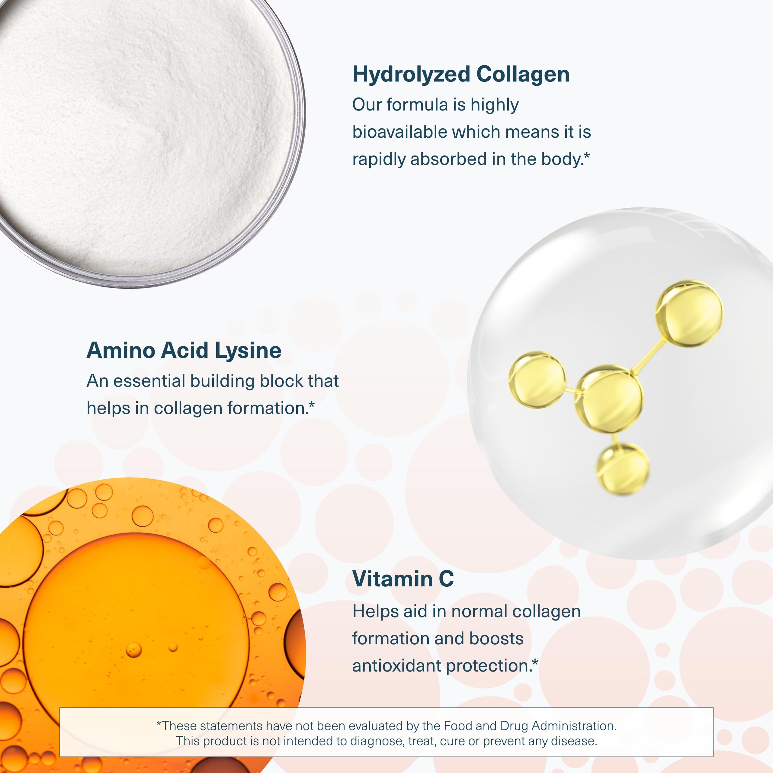 Youtheory ingredientes activos con énfasis en vitamina C y péptidos