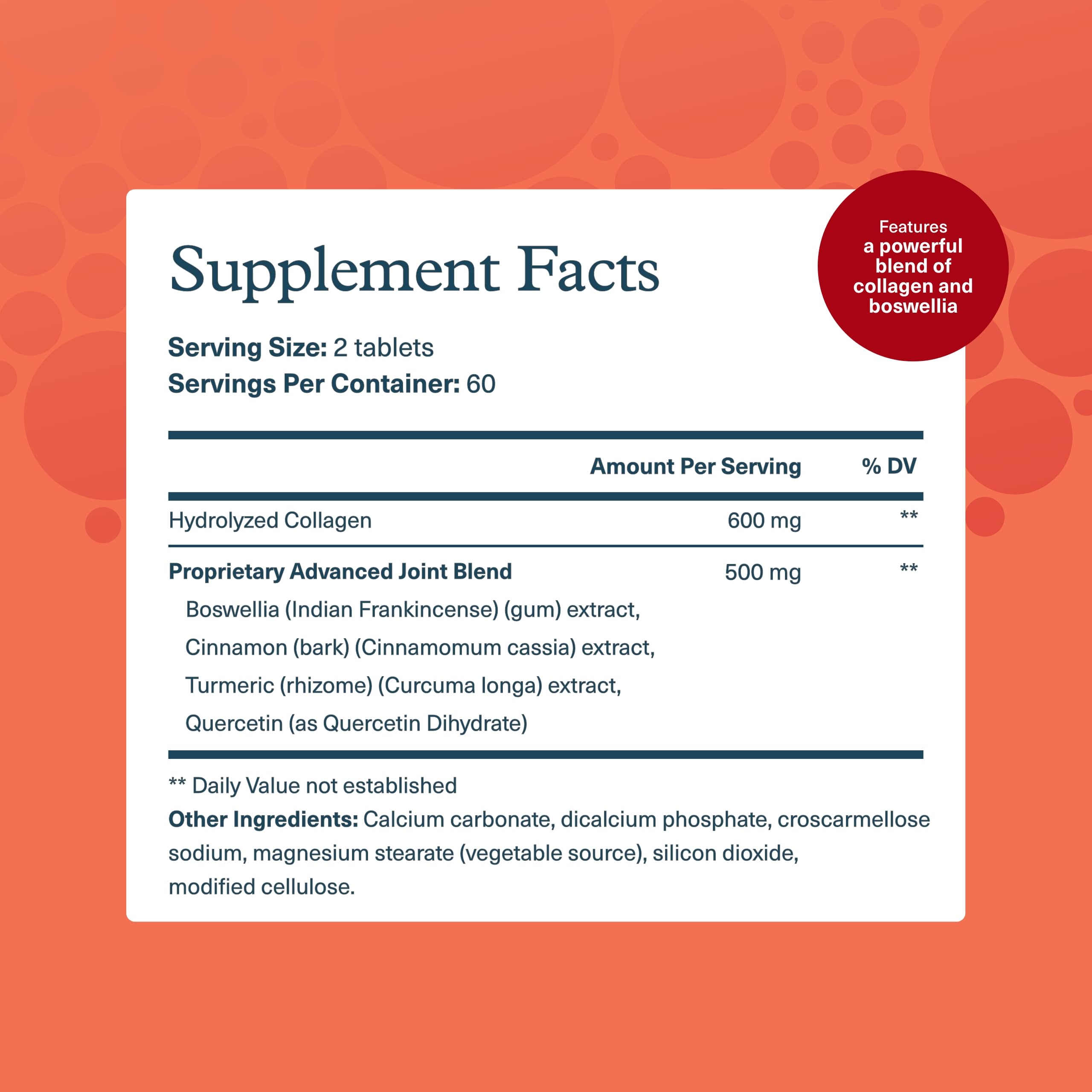 Youtheory Joint Collagen Advanced: tabletas en blister para ingesta estable.