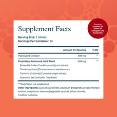 Youtheory Joint Collagen Advanced: tabletas en blister para ingesta estable.