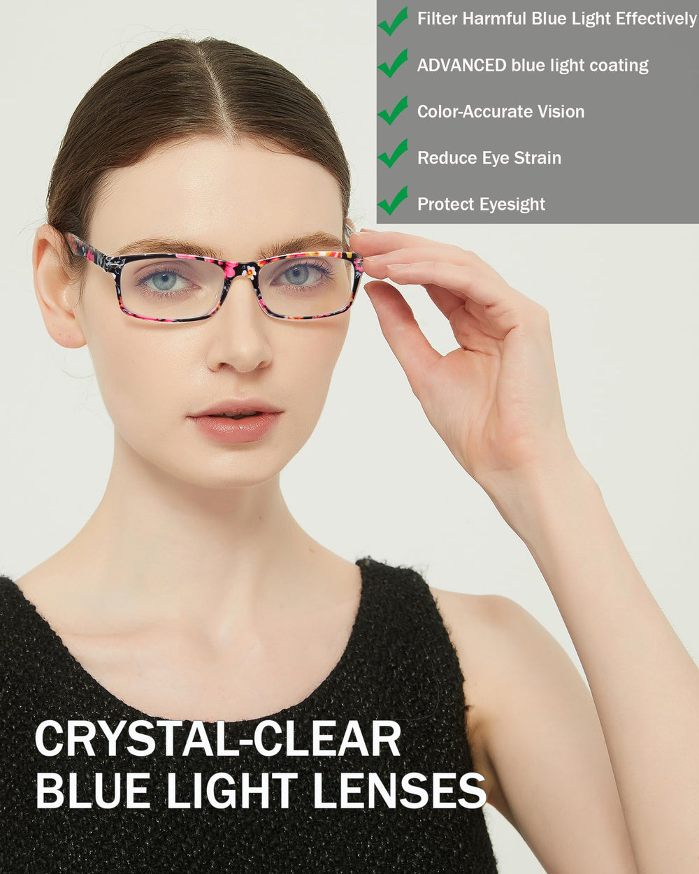YTDBNS perfil de mujer usando gafas al aire libre, look versátil