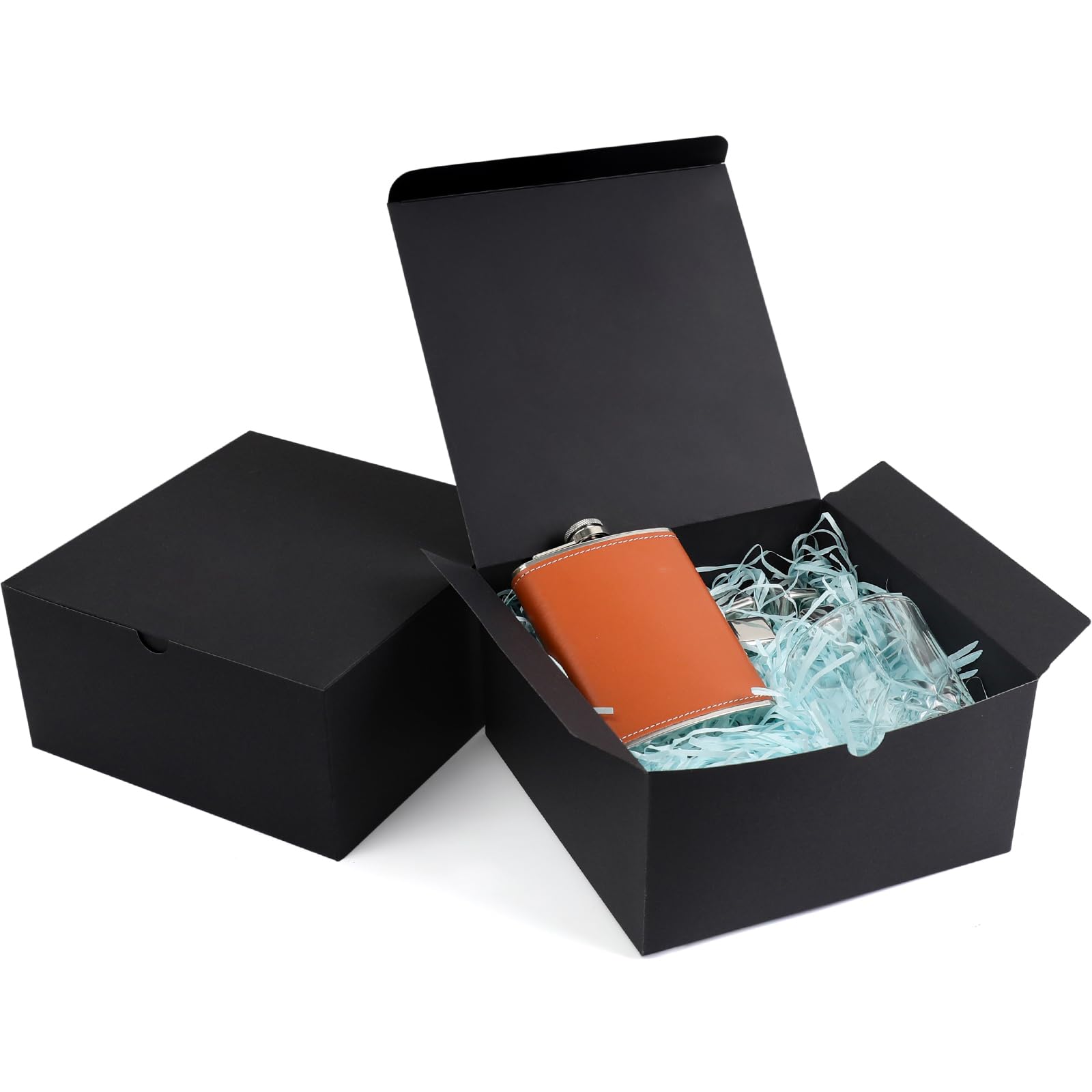 YUEFANBOX paquete frontal mostrando 10 cajas negras, elegante y profesional