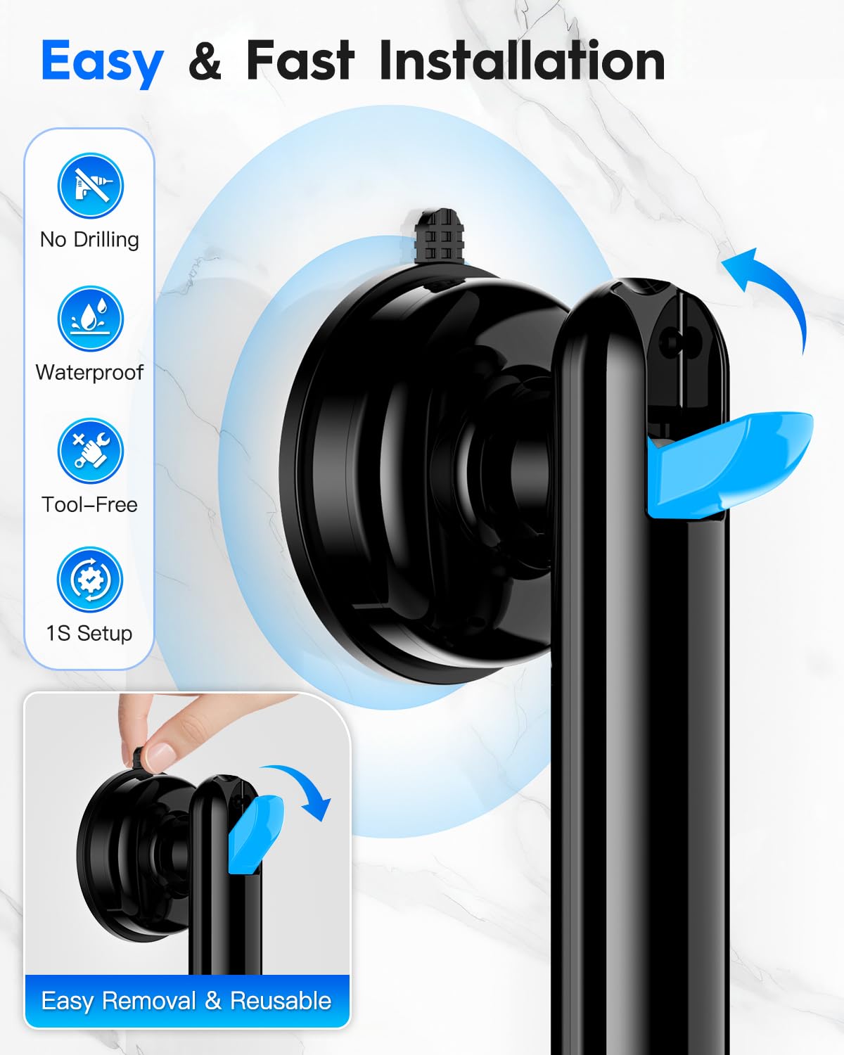 YUGUOHOME primer plano de la ventosa TPE mostrando agarre reforzado
