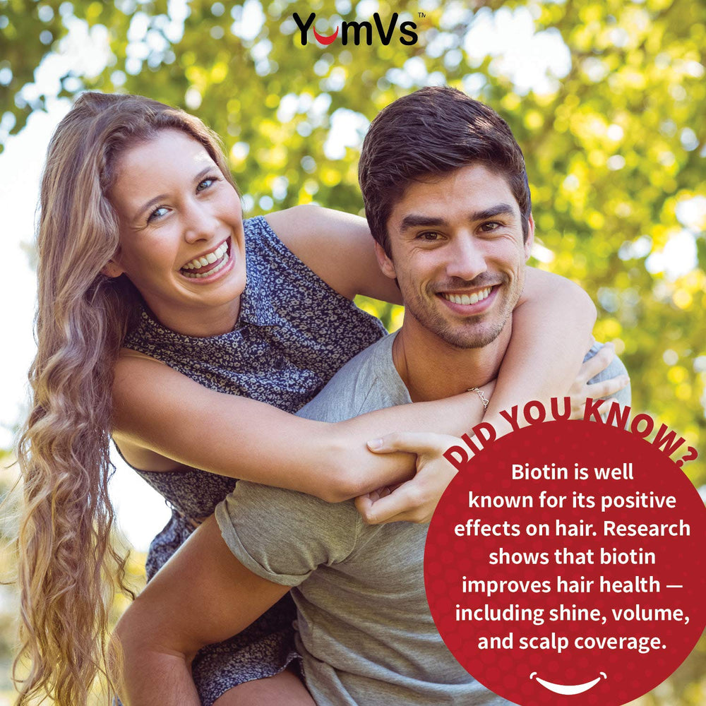 Uso diario cómodo con sabor natural de YUM-V'S Biotina.