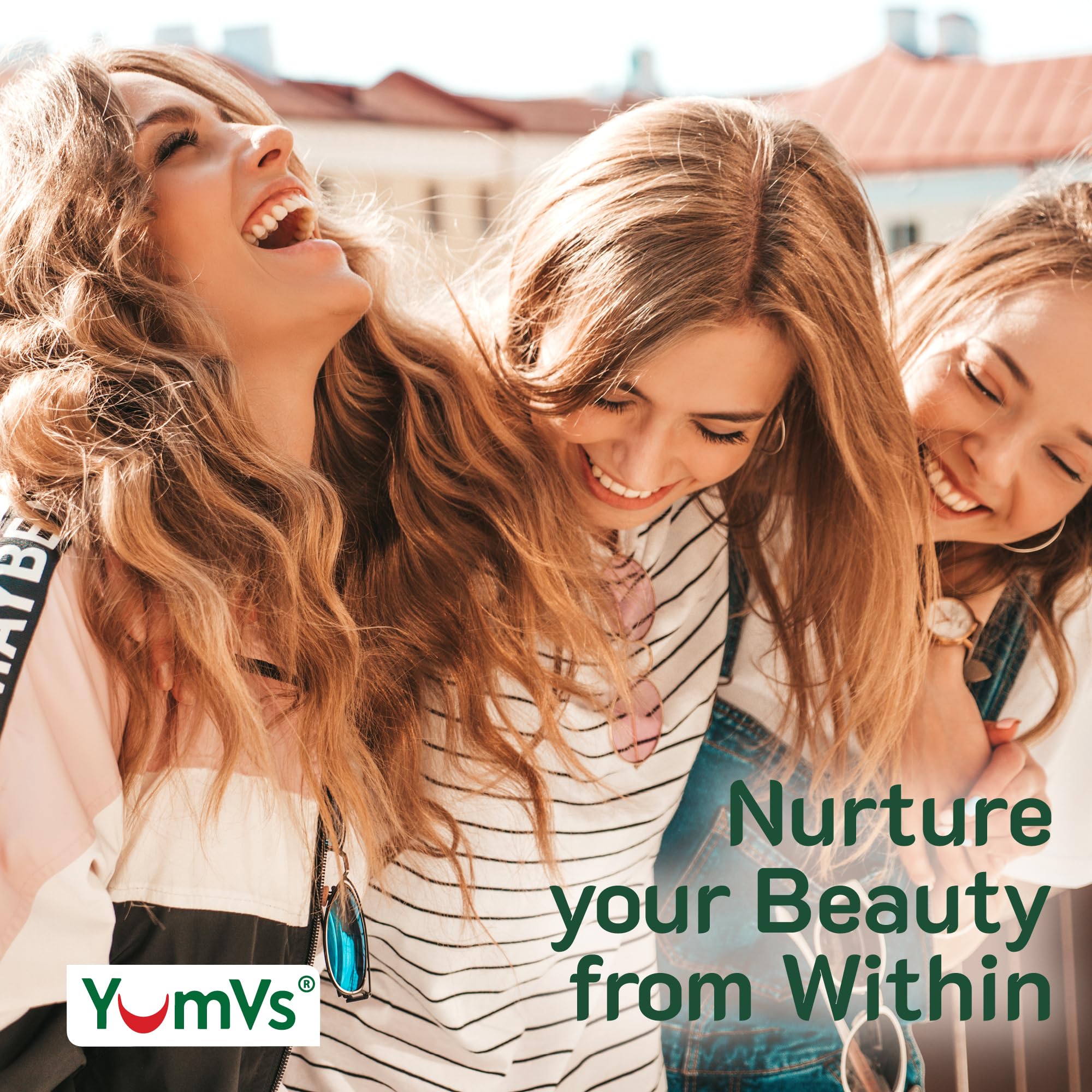 YUM-V'S botella abierta con gominolas visible para almacenamiento práctico