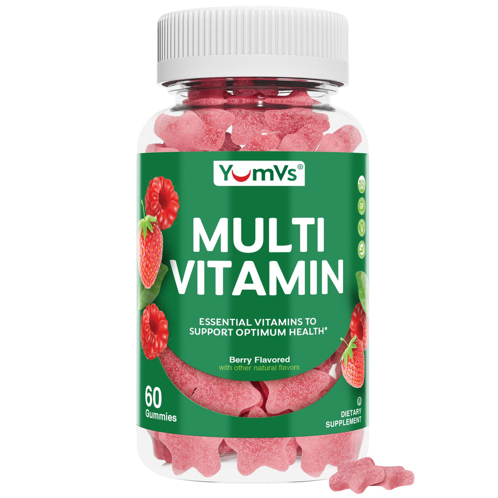 YUM-V'S etiqueta de ingredientes en primer plano indicando vitaminas y transparencia