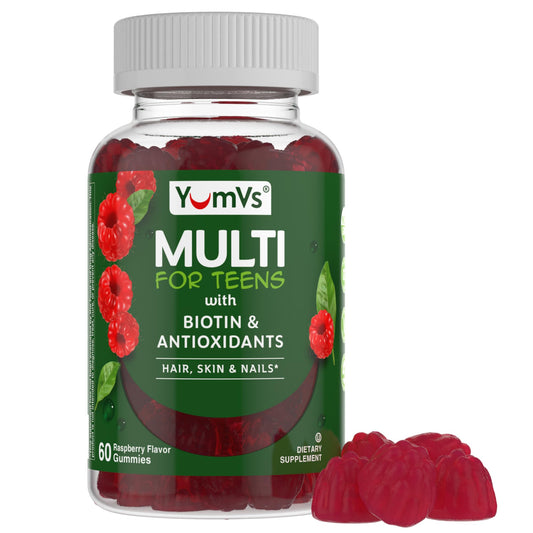 YUM-V'S frente del envase mostrando el producto y beneficios