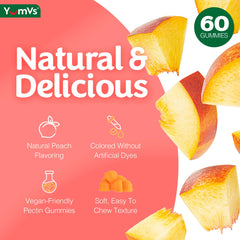 YUM-V'S gominolas en platillo listos para consumir con sabor melocotón