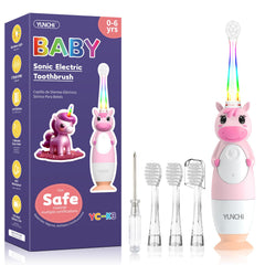 YUNCHI cepillo unicornio frontal rosa, atractivo para niños