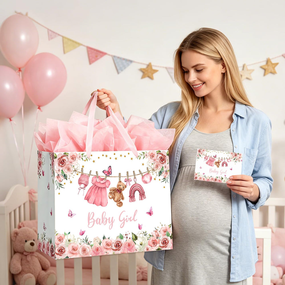 Yusenguan bolsa en mesa de baby shower mejorando la decoración del evento