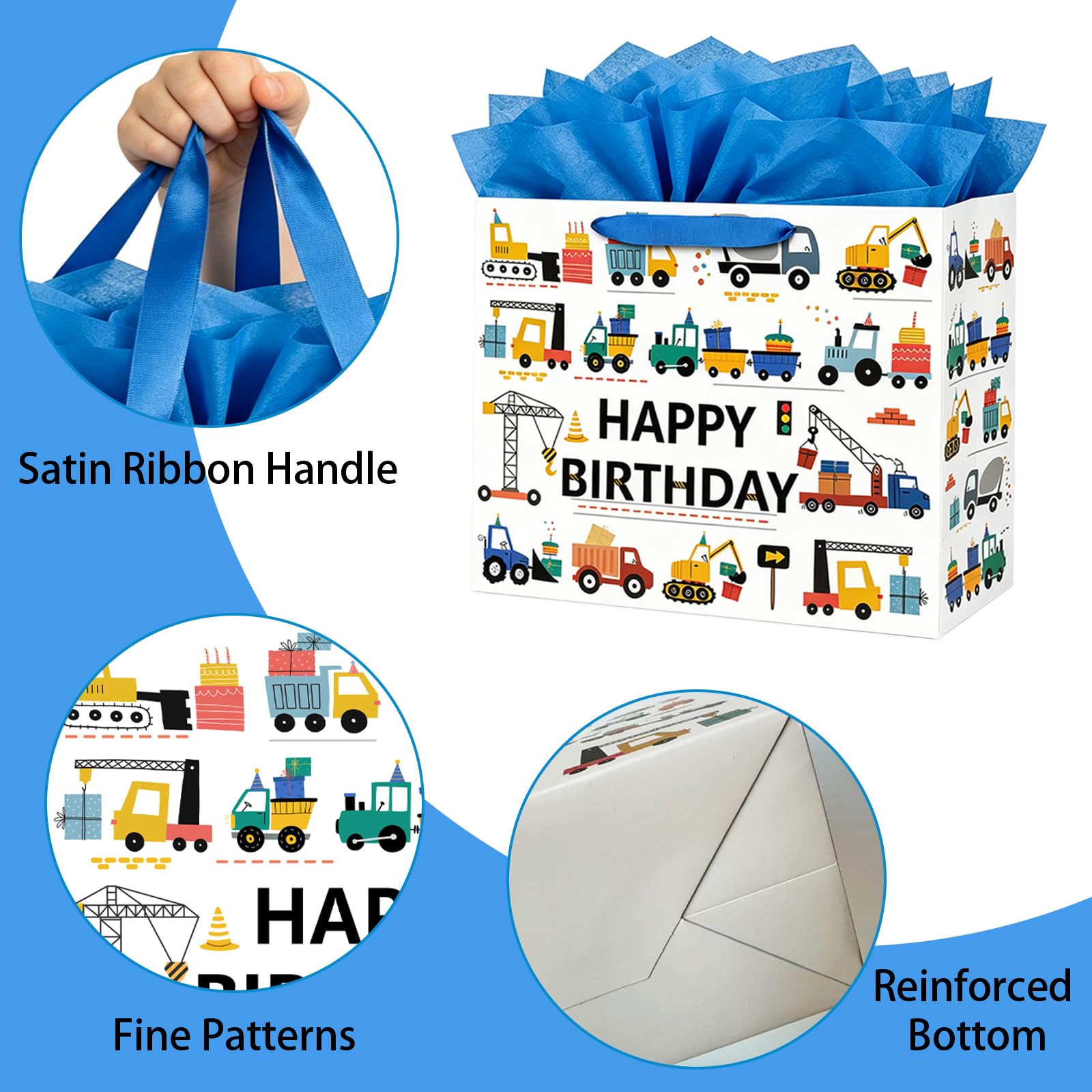 Yusenguan hojas de papel de seda azules y tarjeta, listo para regalar