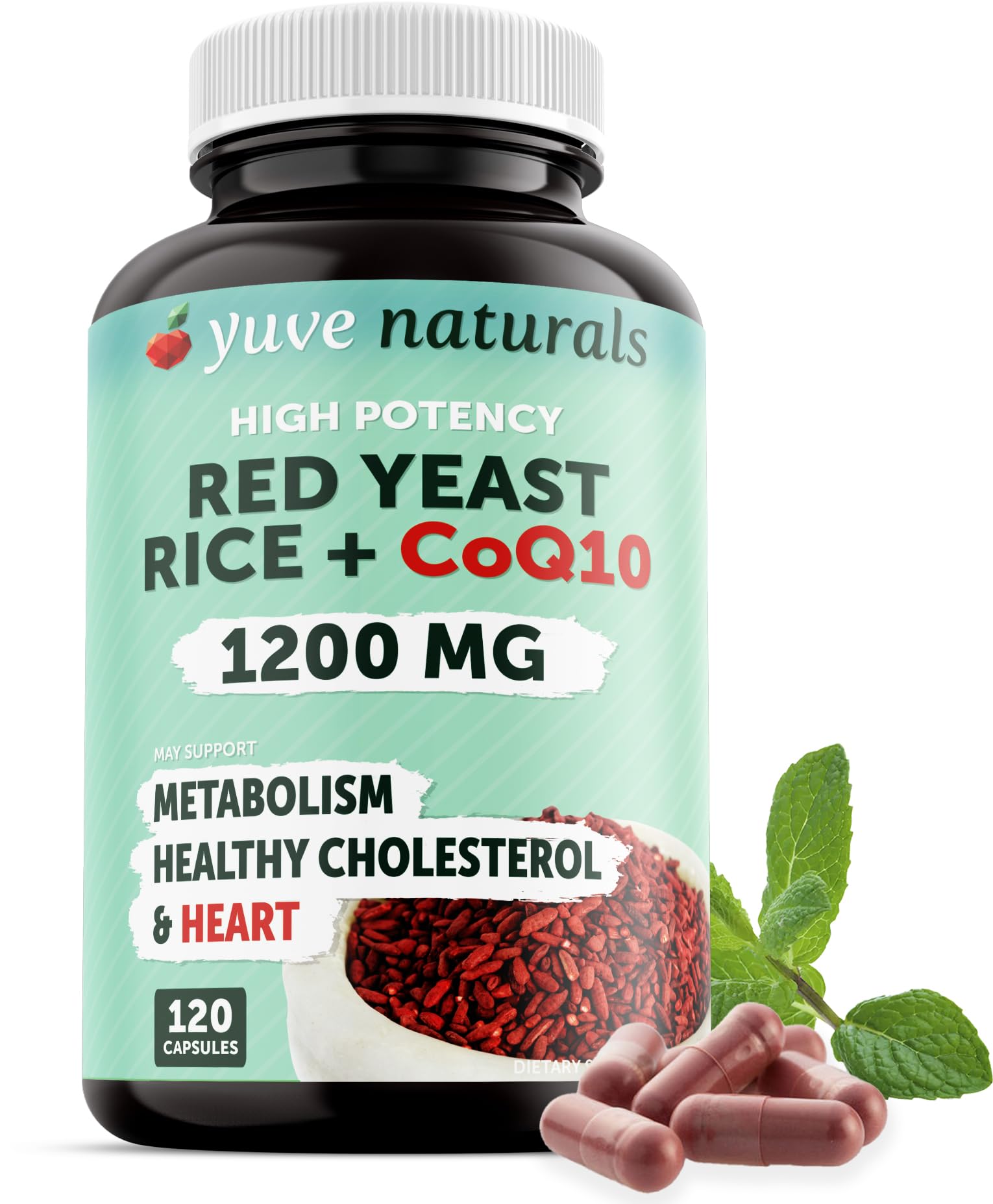 Yuve envase frontal mostrando 120 cápsulas y diseño claro para confianza