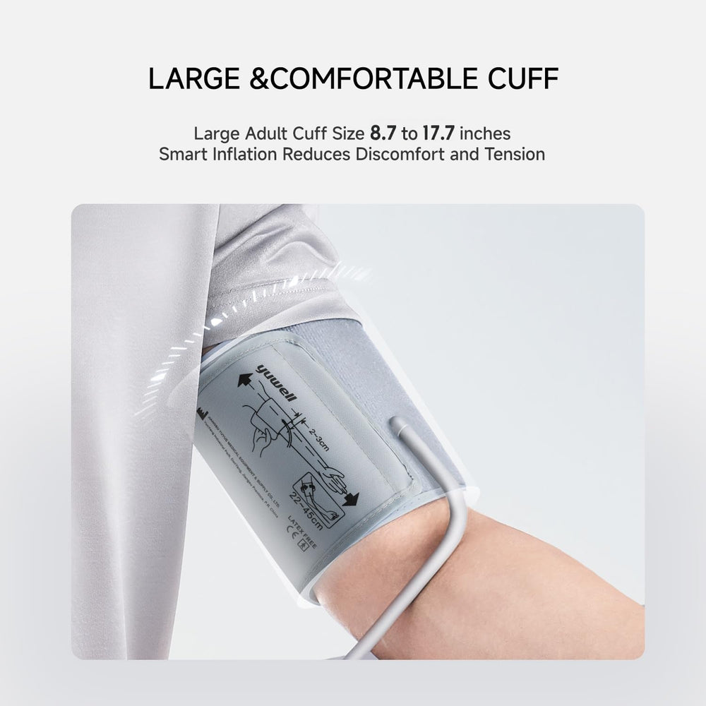 yuwell brazalete acolchado en primer plano, comodidad para el usuario